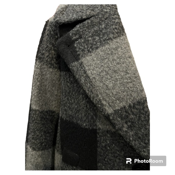 Single breasted wool blend peacoat buffalo check women’s Small S like new - Picture 6 of 9